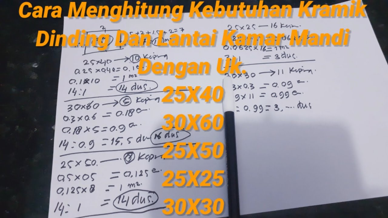 CARA MENGHITUNG KEBUTUHAN KRAMIK DINDING DAN LANTAI KAMAR MANDI