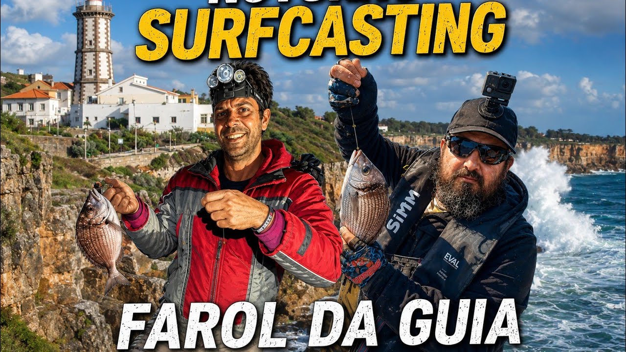 Surfcasting noturno de inverno na rocha Guia Cascais