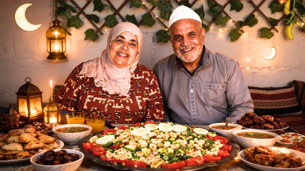 شوفو كيفاش الوالد عاون الوالدة فالفطور ❤️🥗 | سلطة صحية وعصير ليمون بالعسل 🍊🔥