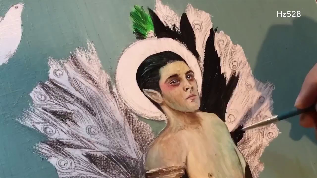 Short version: How I created and painted Ariel the Sylph with oils (high Hz528💖frequency)./