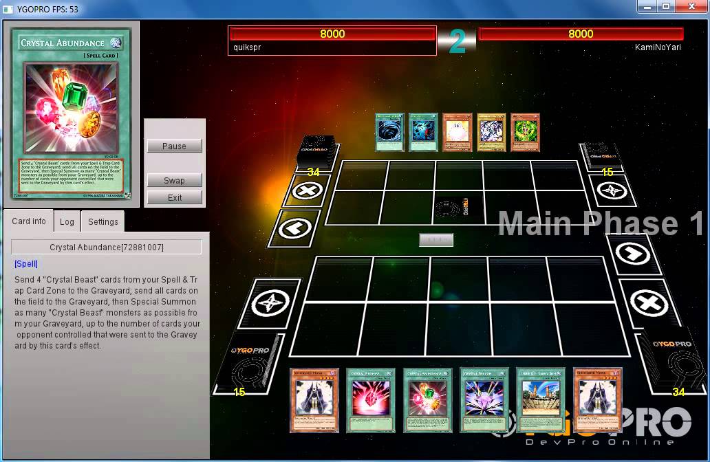 YGO Pro / Dev Pro Crystal Beast Replays 2