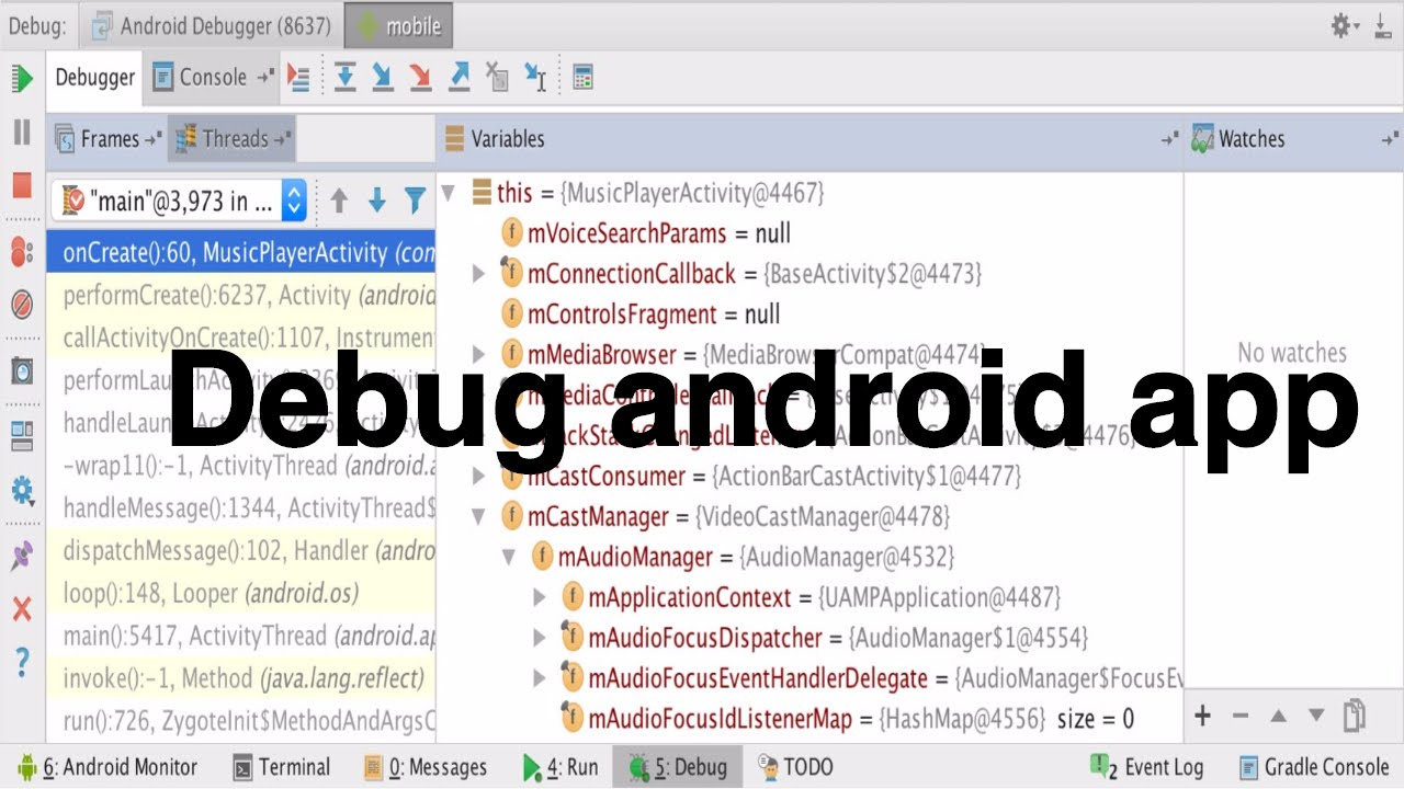 How to debug code in android studio 2016 - Debug android app | android tutorial for beginners