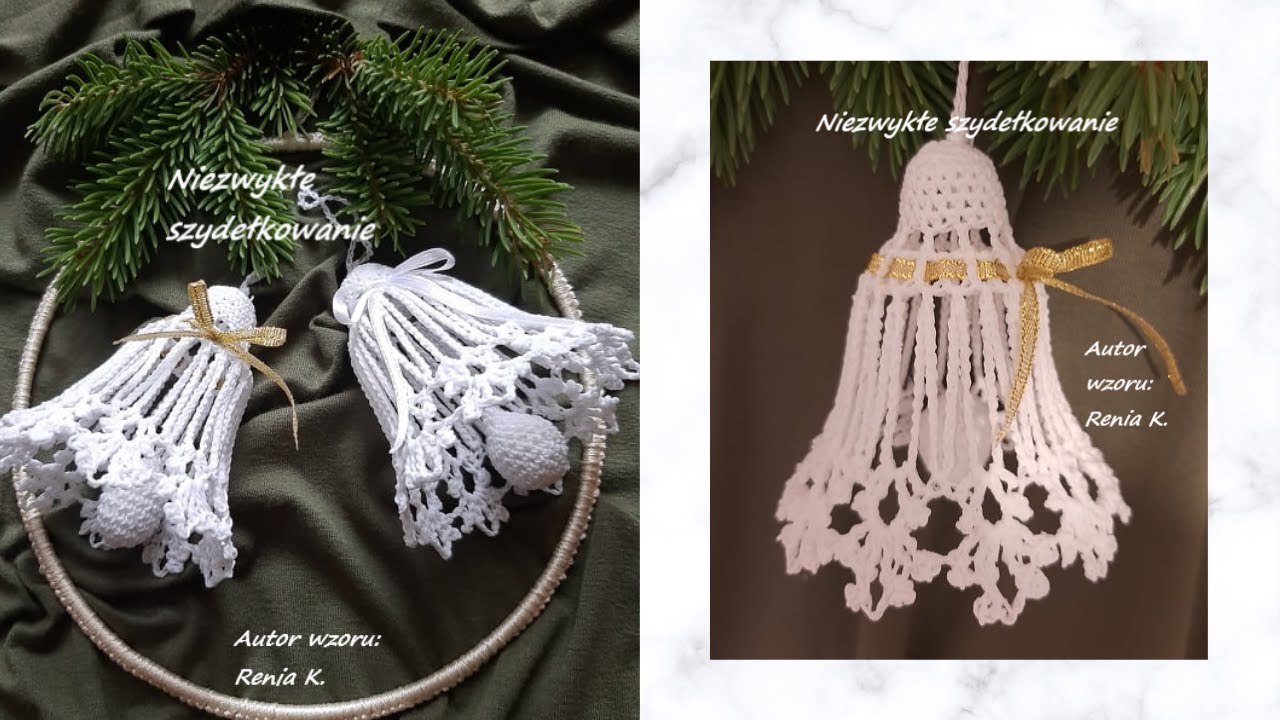 Dzwonek szydełko z sercem. Wzór autorski/ Author pattern Renia K. Crochet bell tutorial.