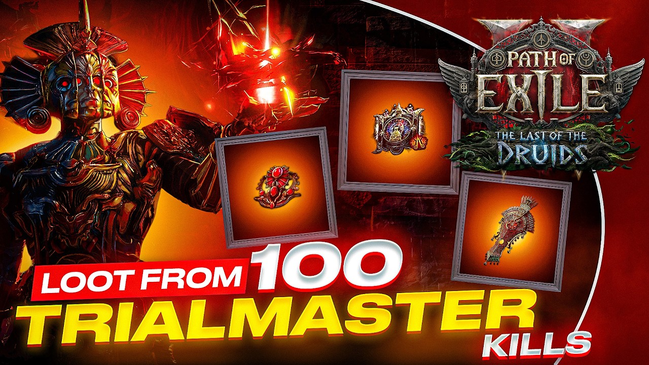POE 2 - Loot from 100 TRIALMASTERS in 0.4 The Last of the Druids!