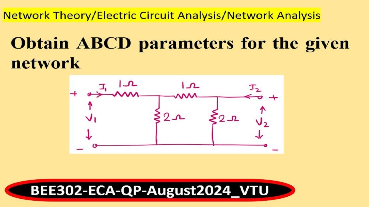 Obtain ABCD parameters for the given network