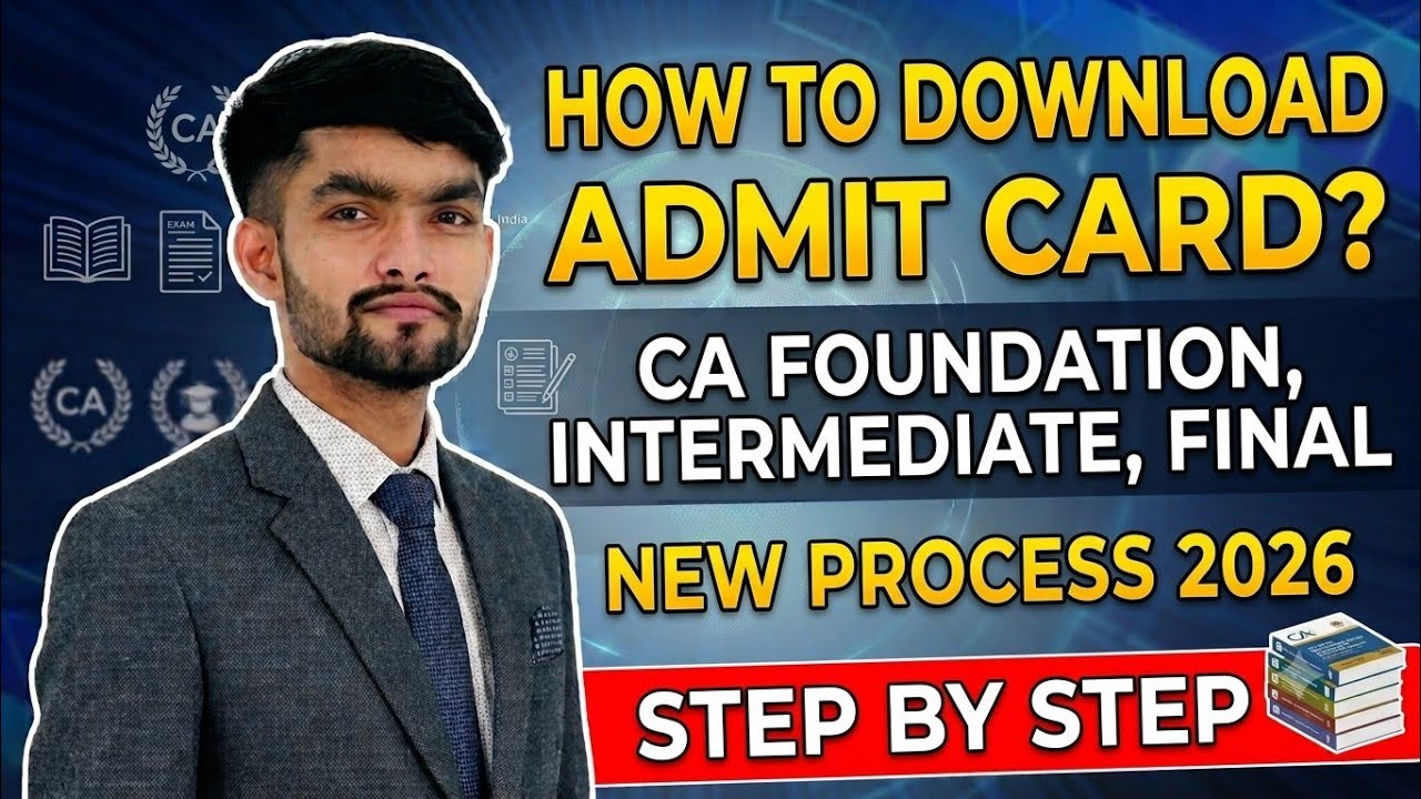 How to Download Admit Card 2026, CA Foundation, CA Inter & CA Final | Step by Step #icai #caexams
