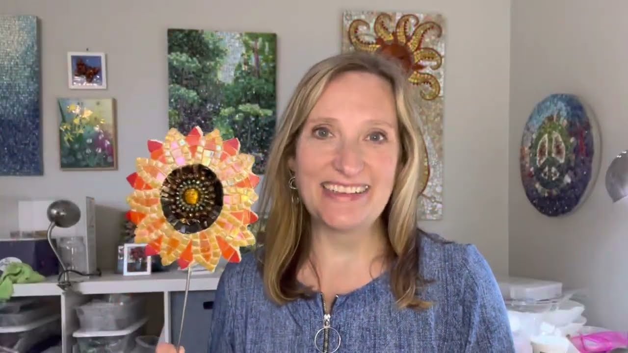 Ep. 155 A BEAUTIFUL MOSAIC STEPPING STONE, THE ST. JOHN MOSAIC, AND THE 2ND SUNFLOWER GARDEN MOSAIC!