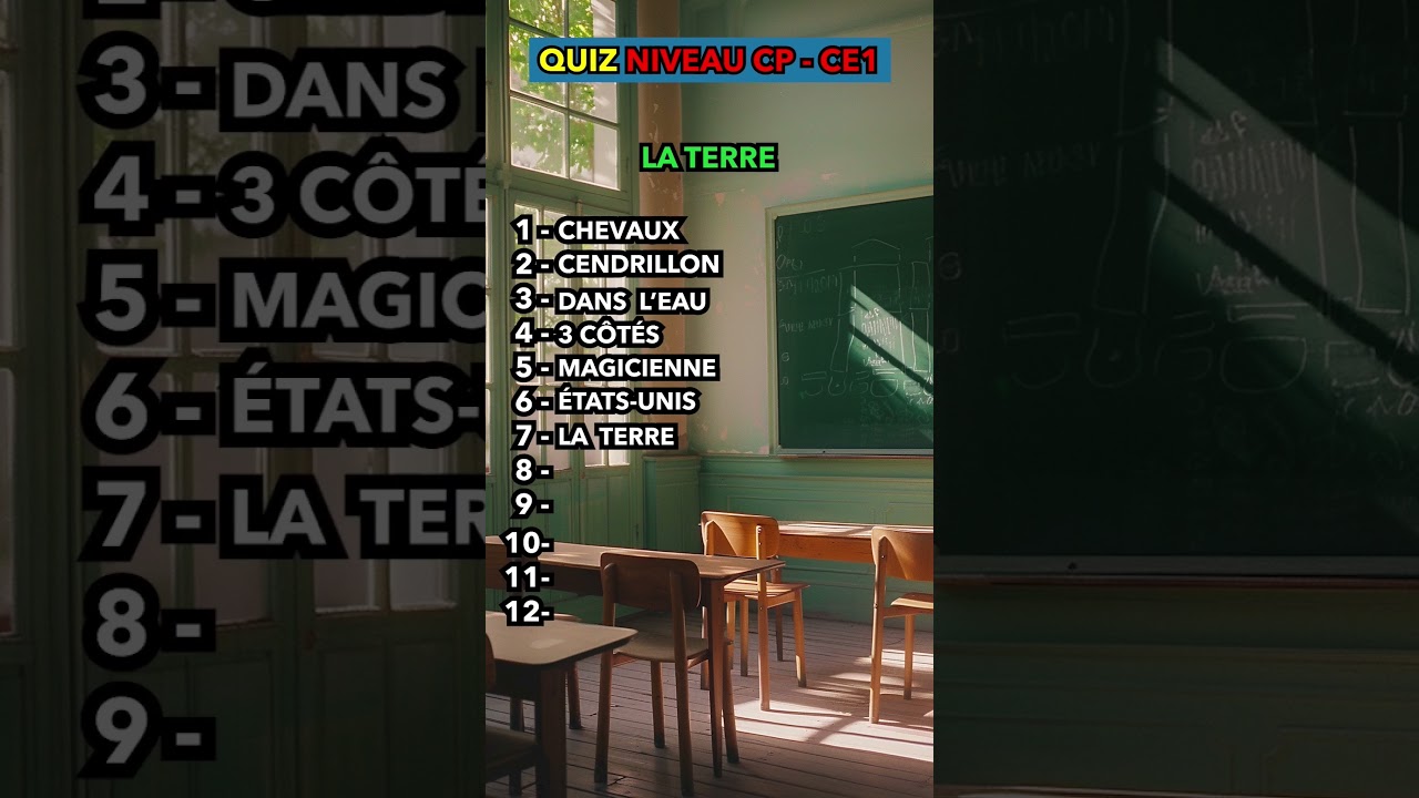 Quiz Niveau CP-CE1 ! Combien as-tu eu de bonnes r&eacute;ponses ? #quiz #&eacute;cole #cpce1 #primaire