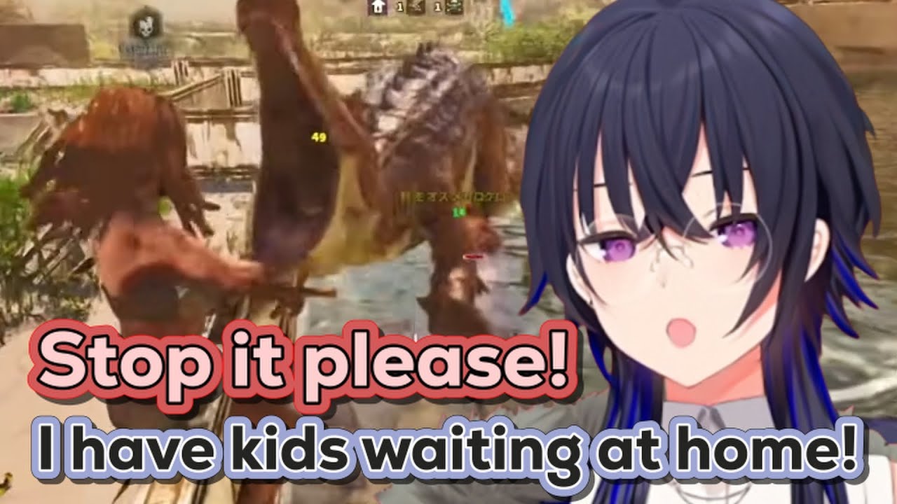 Excited Uruha Desperately Trying to Survive in ARK【VSPO | ENG SUB】