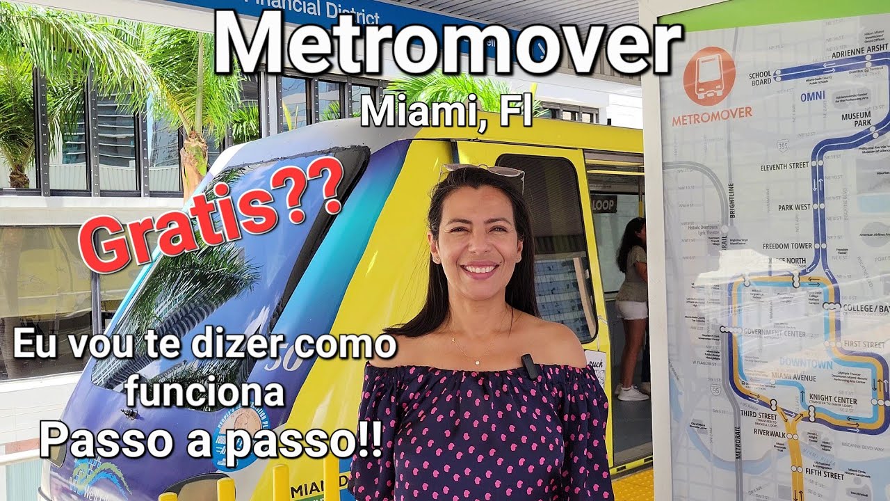 TRANSPORTE GRÁTIS em Miami? Conheça o Metromover! 🚝 Vista linda e zero custo! #18