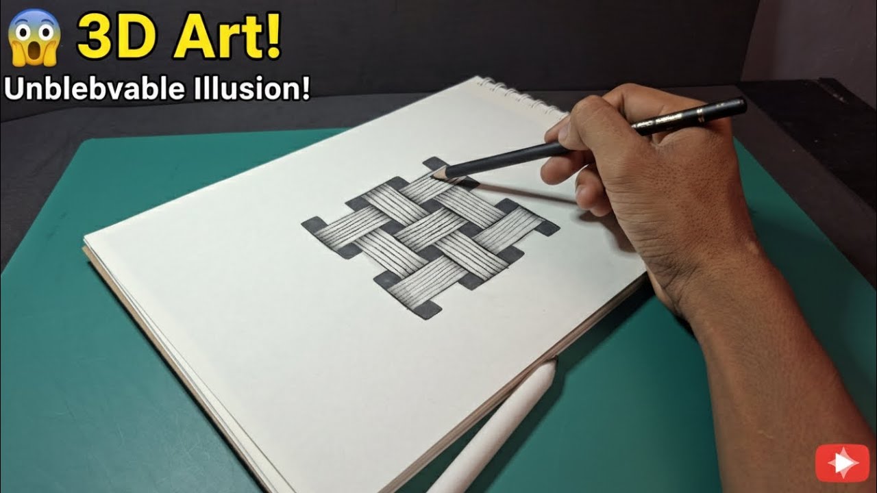 Satisfying 3D Weaving Drawing | Pencil ASMR