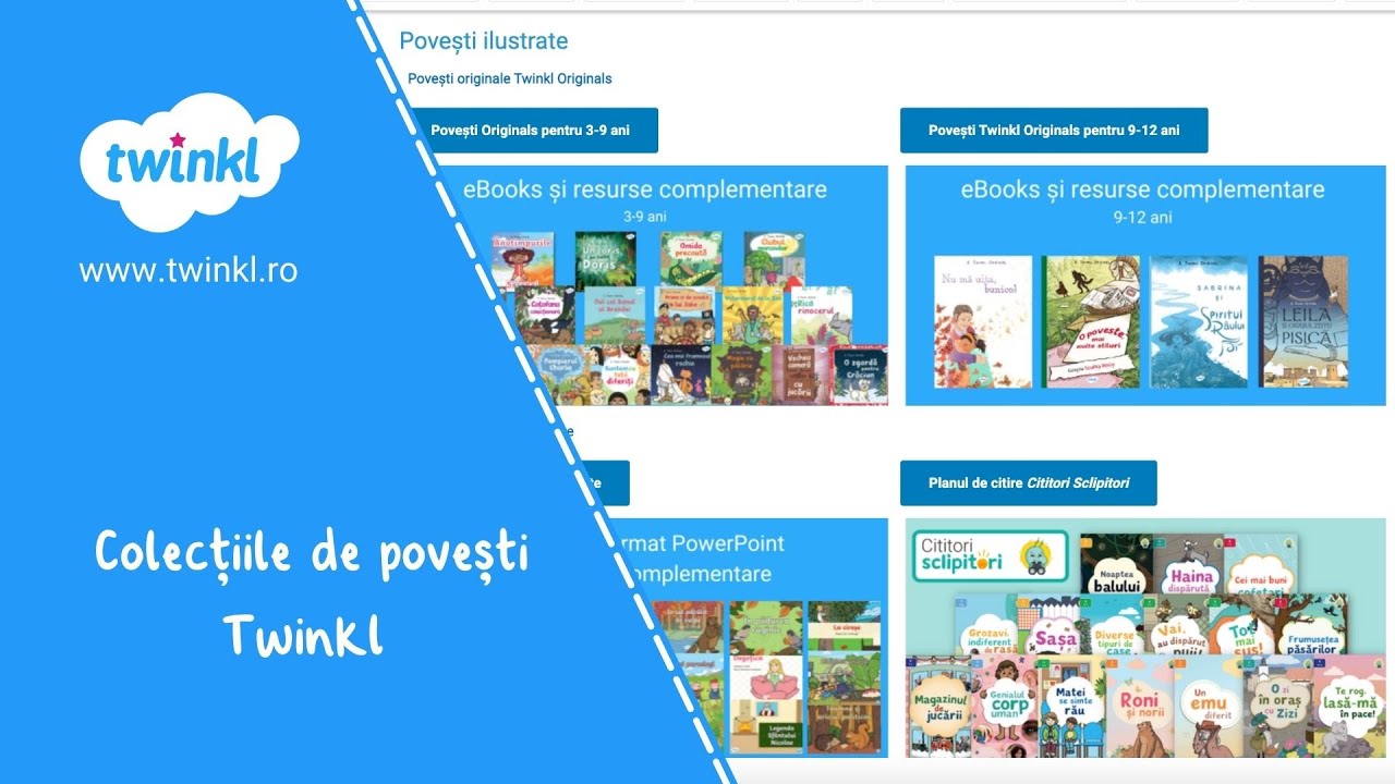 Tutorial: Cum accesez cărțile cu povești ilustrate pentru copii de pe Twinkl?