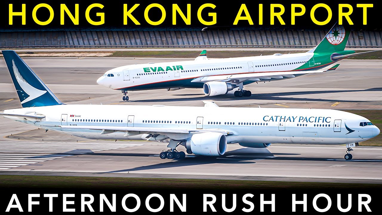 HONG KONG AIRPORT🇭🇰 Plane Spotting - Close up LOUD TAKEOFFs during AFTERNOON rush hour