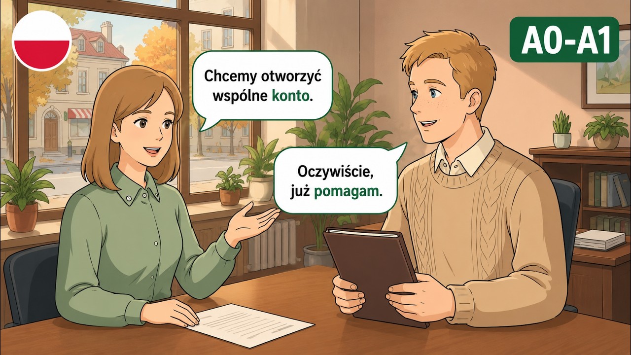 18 Minutes of Polish: Opening a Joint Bank Account (A0-A1)