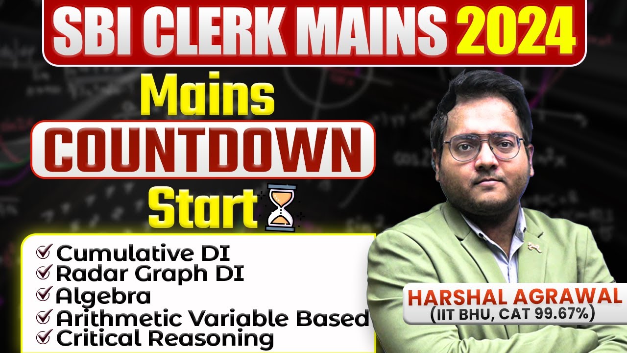 ✅🔥SBI CLERK Mains Quant Class | Radar DI, Algebra, Cumulative DI, Critical Reasoning | Harshal Sir