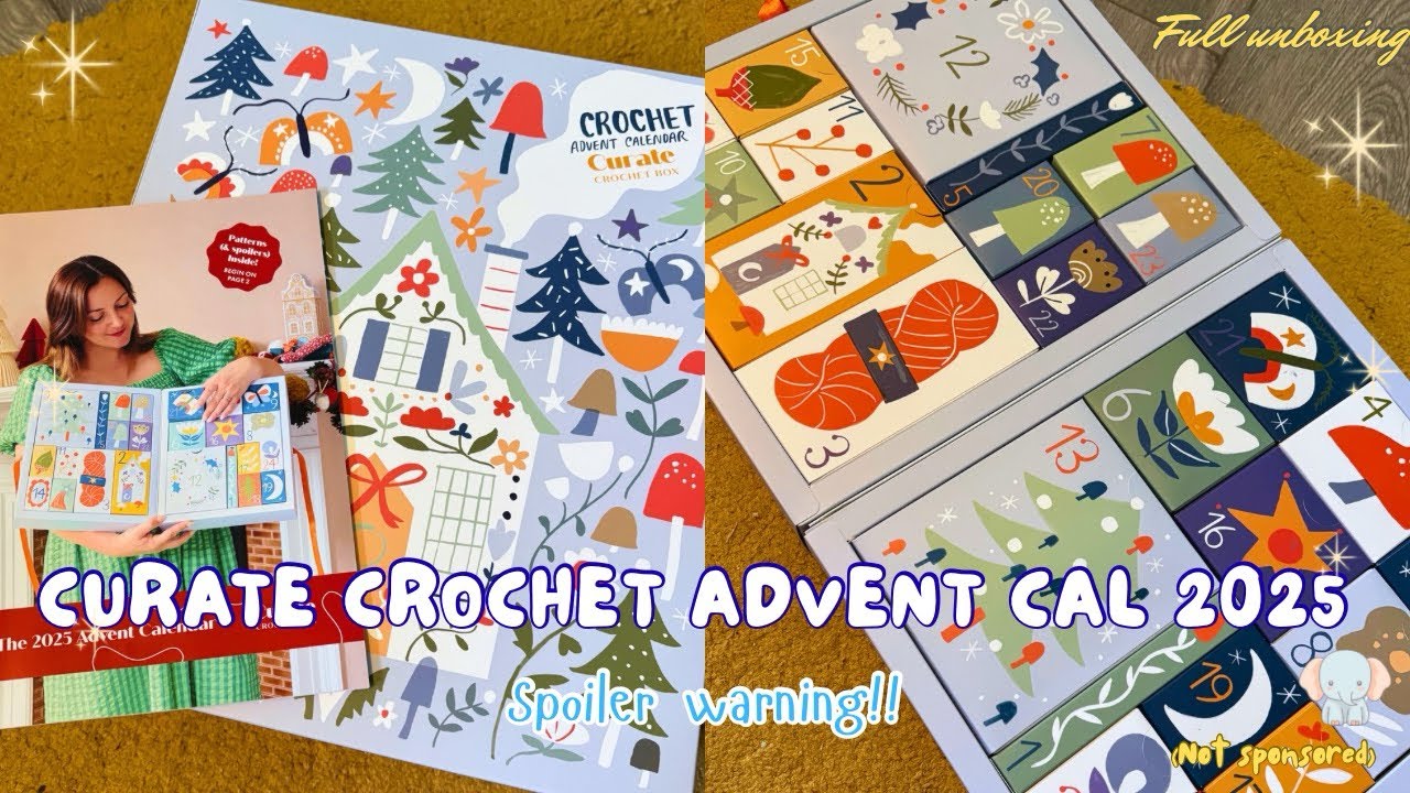 Рождественский календарь Curate Crochet: полная распаковка 2025 года (спойлеры внутри)🎄 | Elliela...