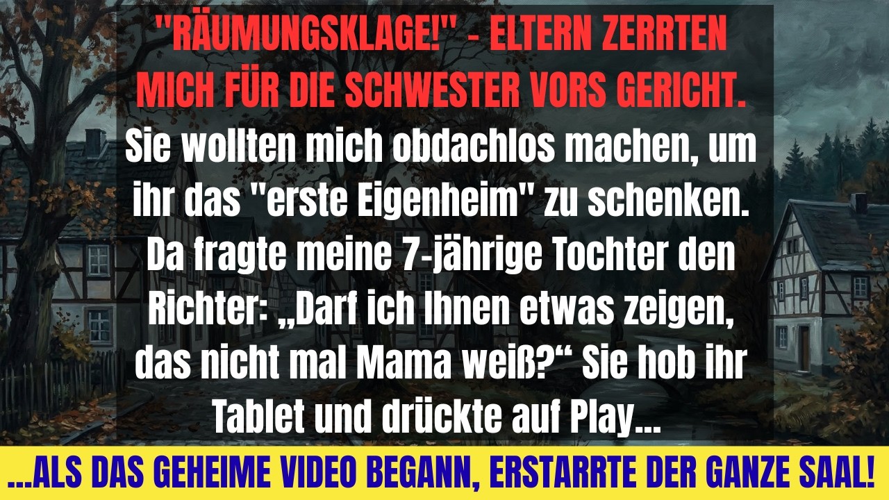 Eltern verklagten mich auf Räumung fürs „Eigenheim“ der Schwester – Bis meine 7-jährige Tochter...