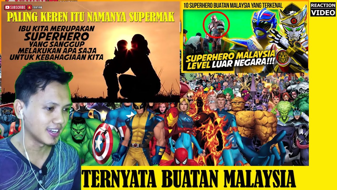 INDONESIA REACTION 10 SUPERHERO TERKENAL MALAYSIA YANG KORANG TAK TAHU! | REACTION