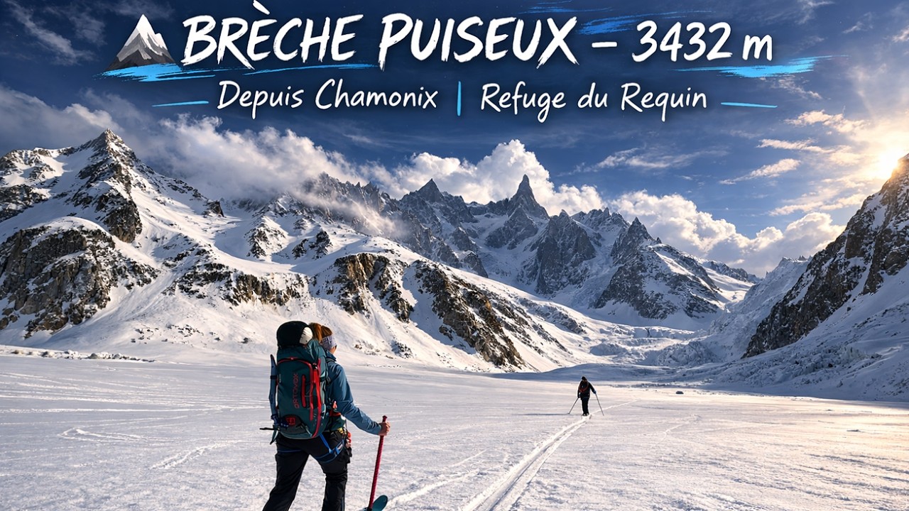 Brèche Puiseux depuis CHAMONIX (3432 m) / SKI DE RANDO / REFUGE DU REQUIN