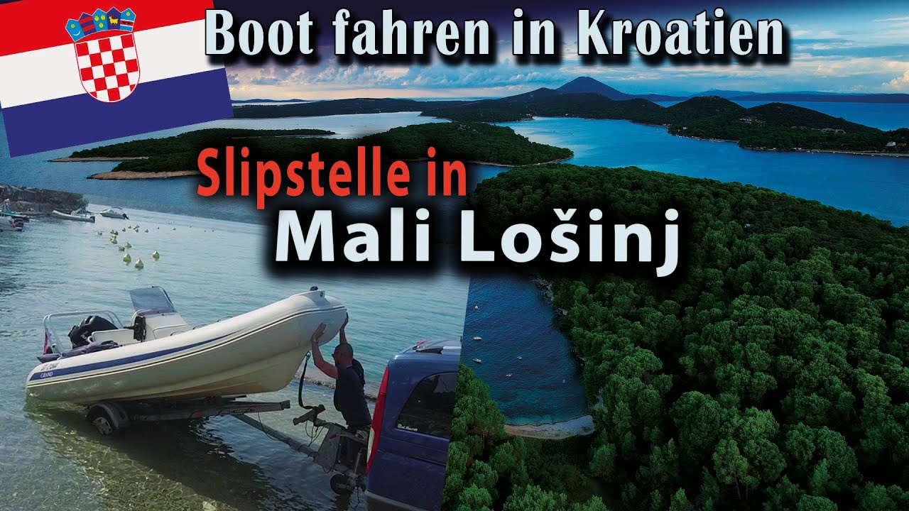 Boot slippen in Mali Lošinj I Slipstelle / Bootsrampe Camp Poljana I Bootsurlaub Kroatien