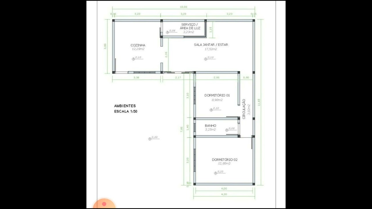 planta baixa de casa terria  modelo em L