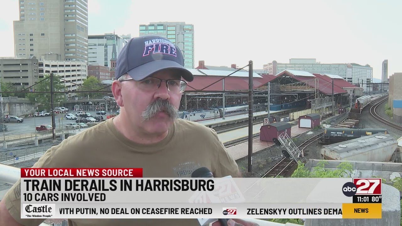 Norfolk Southern Railway responds to derailment in Harrisburg; approximately ten cars involved