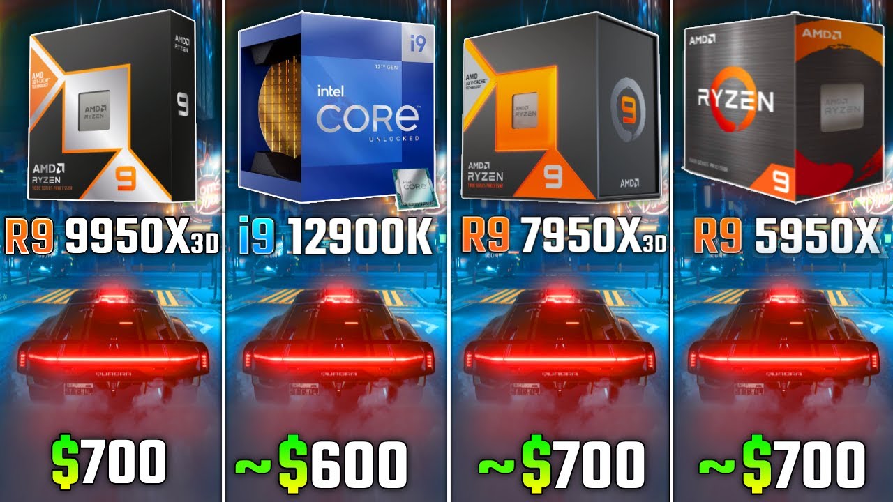 RYZEN 9 9950X3D vs i9-12900K vs RYZEN 9 7950X3D vs RYZEN 9 5950X | Test in 6 Games