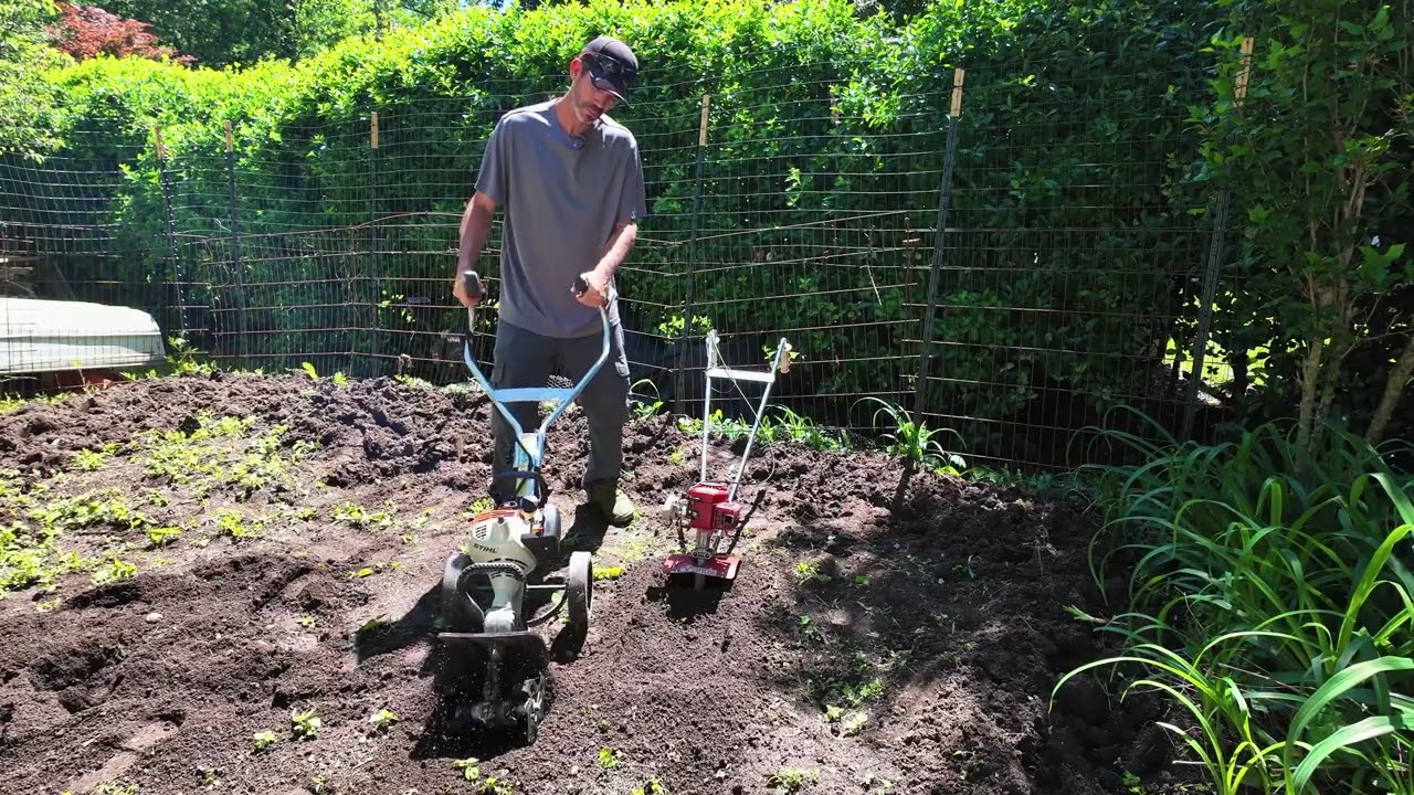Stihl Yard boss vs Mantis tiller, Round 2