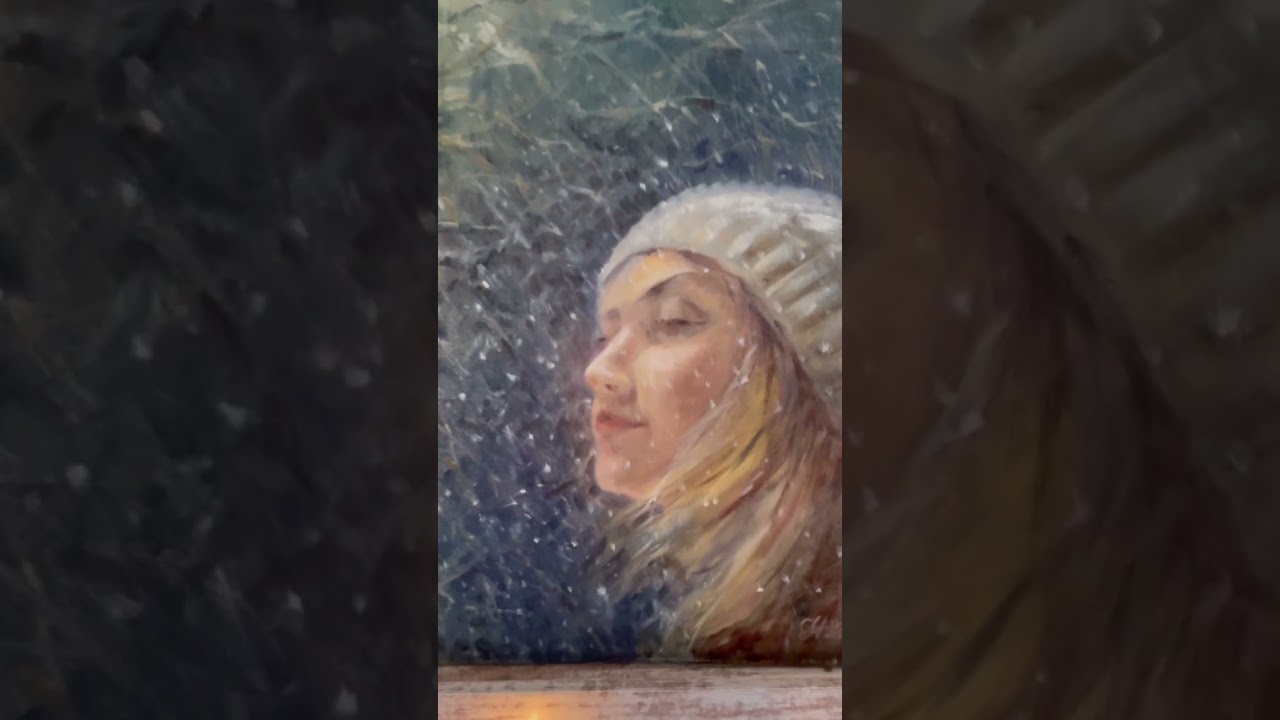 My artwork The first snow, oil painting on canvas 