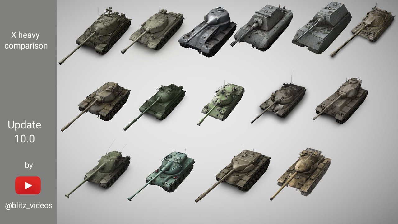 Wotb || (X) Heavy comparison, Tech tree ( Update 10.0 ) .