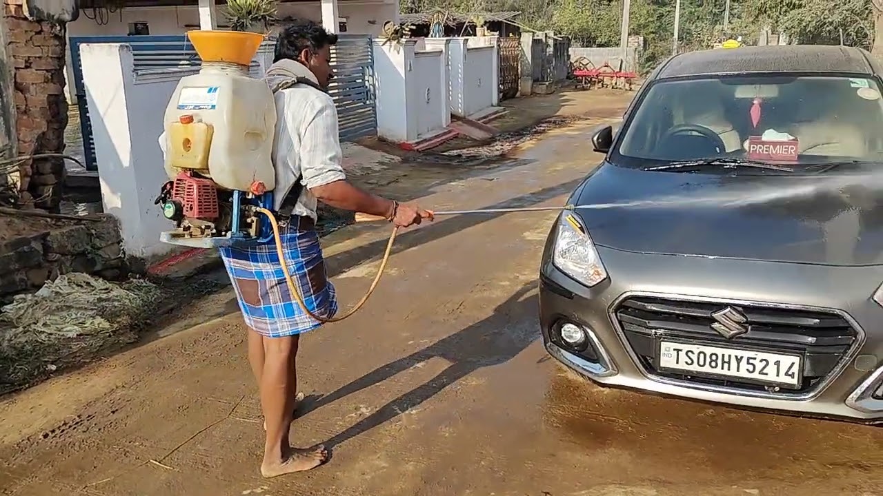 Car wash in village style 😊😊
