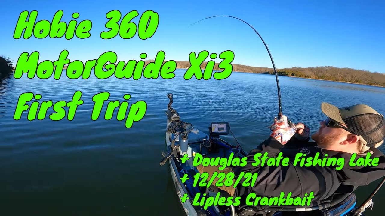 Kayak Bass Fishing: MotorGuide Xi3 - Hobie Pro Angler 360 - Douglas State Fishing Lake 12/28/21