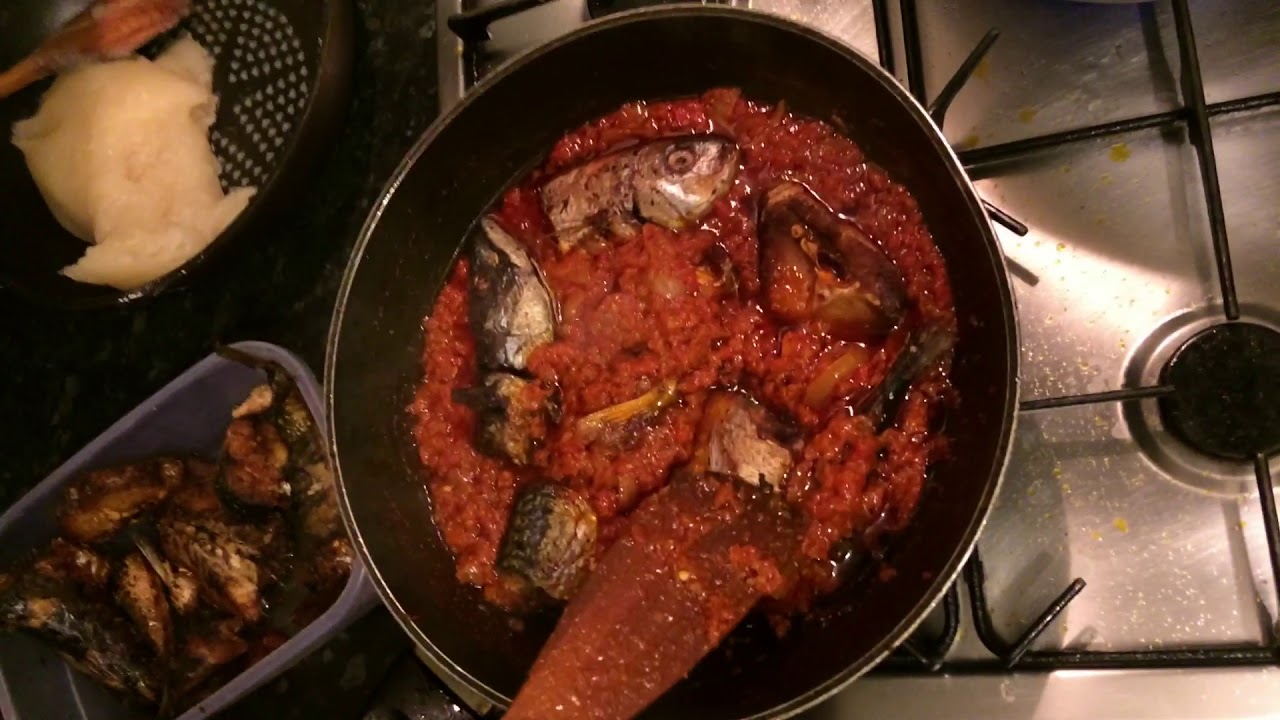 African fish stew - Tomatoes, pepper and onions