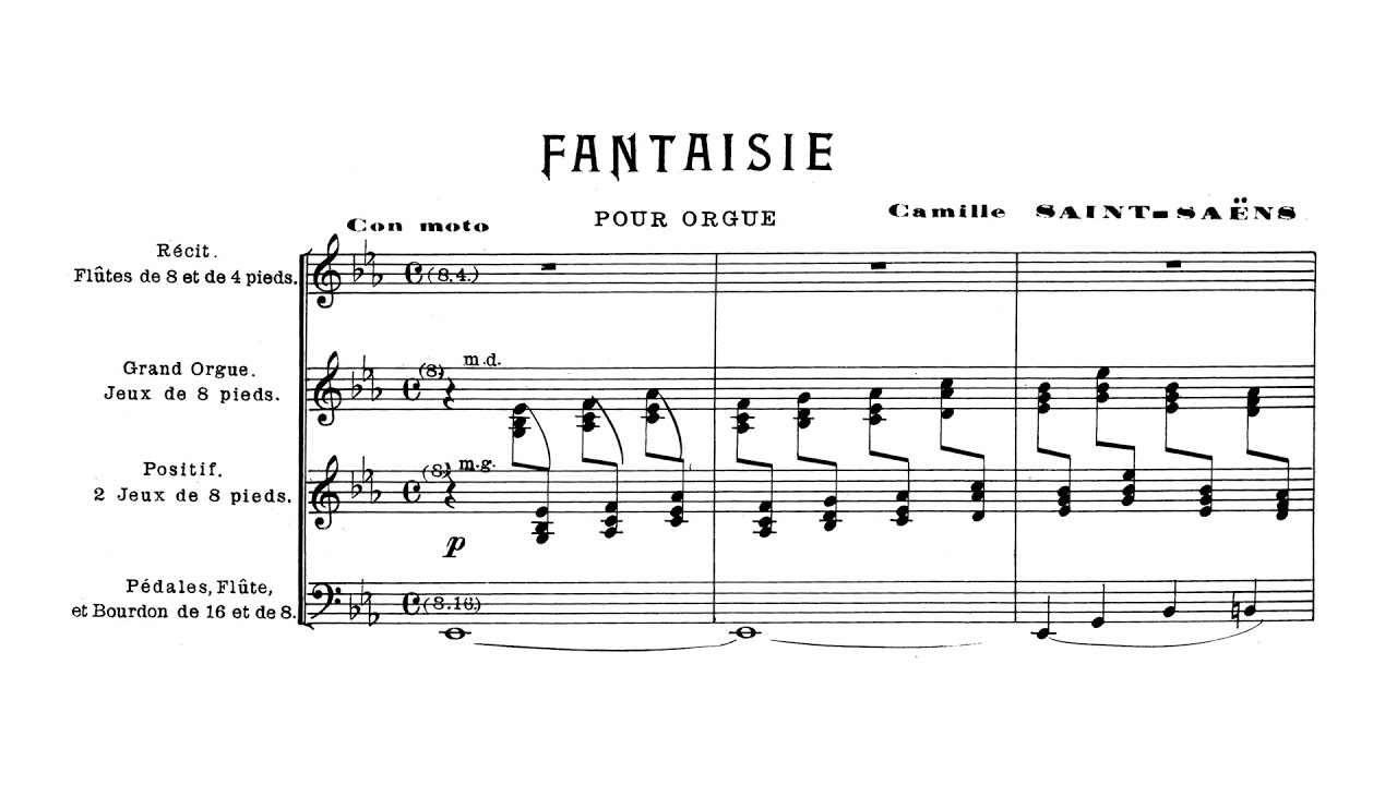 Saint-Saëns - Fantaisie in E-flat Major w/ score