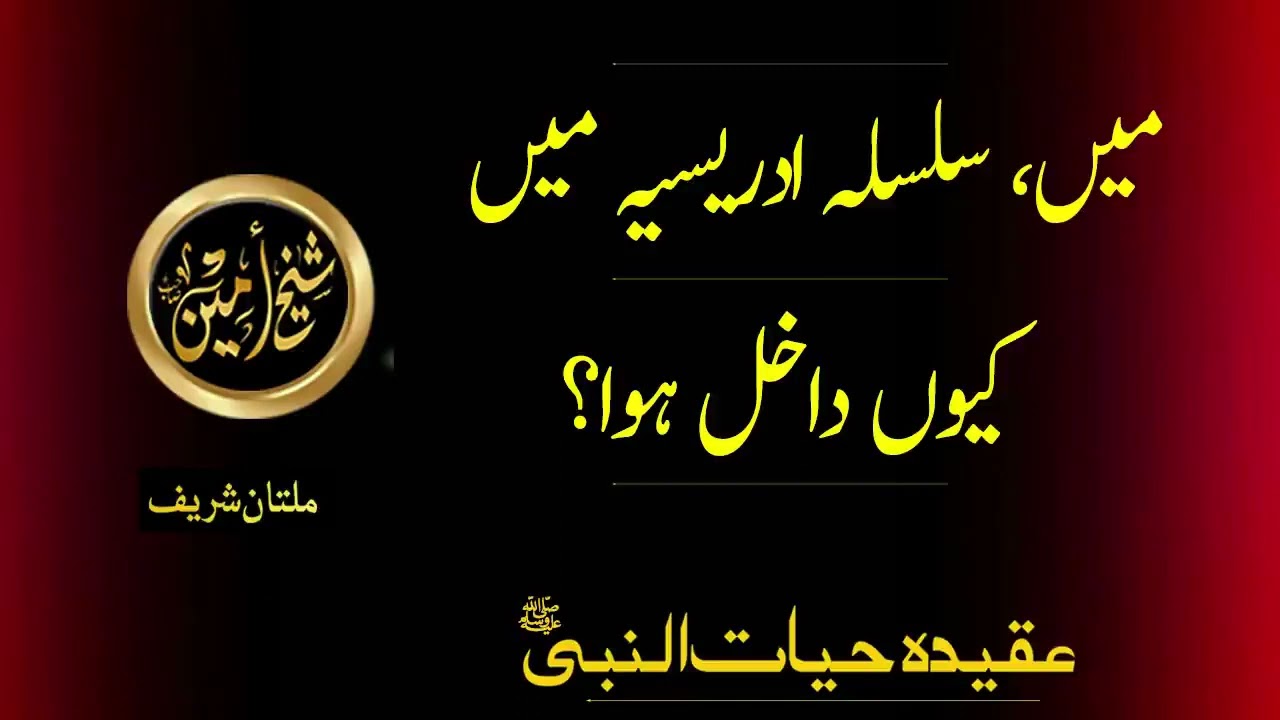 MEIN, SILSALA IDREESIA MAIN KION DAKHIL HOWA? | SHEIKH AMEEN | SHEIKH AMIN | IDREESIA |