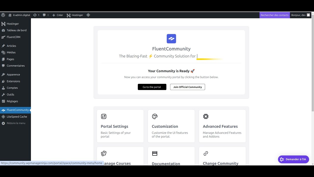 Créer un réseau social avec FluentCommunity sous WordPress (Présentation)