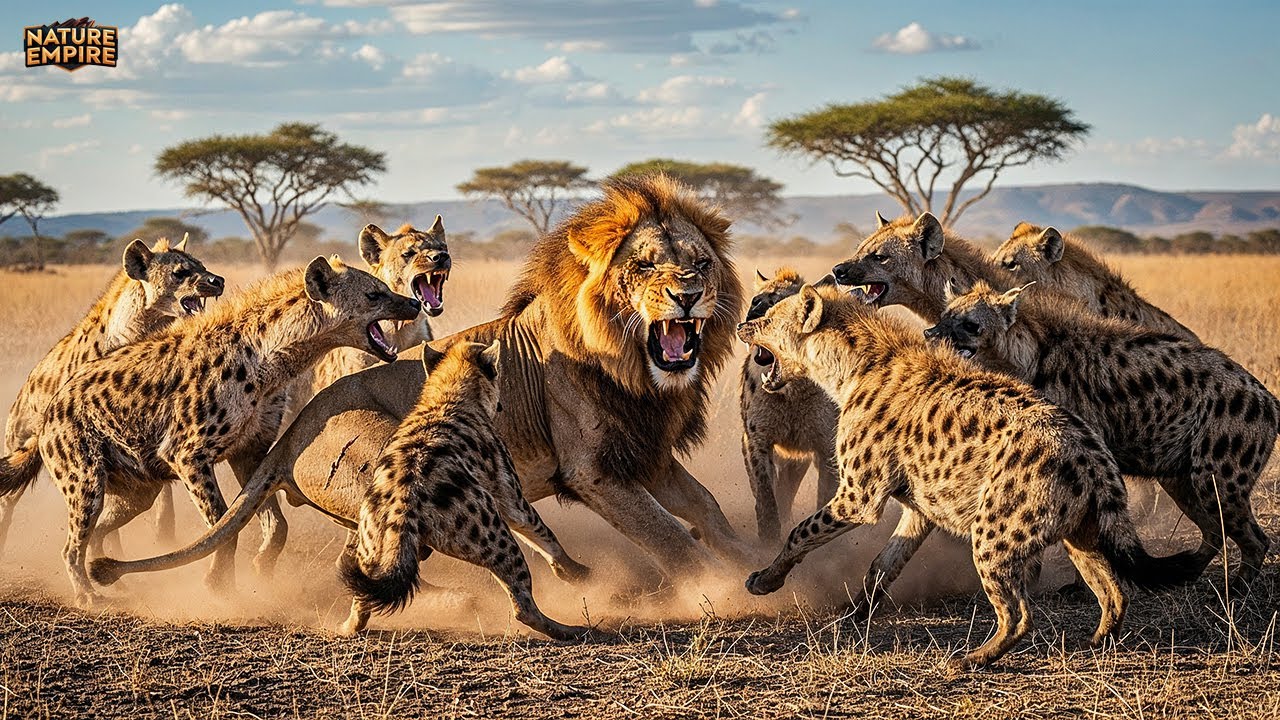 LEJON VS HYENOR | Obarmh&auml;rtiga jakter om savannens herrav&auml;lde &ndash; Dokument&auml;r