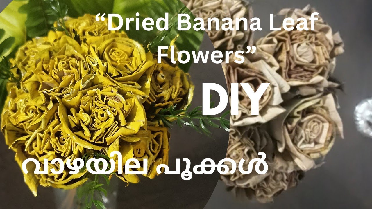Beautiful Flower Craft Using Dried Banana Leaves | Eco-Friendly Home Decor | DIY Craft