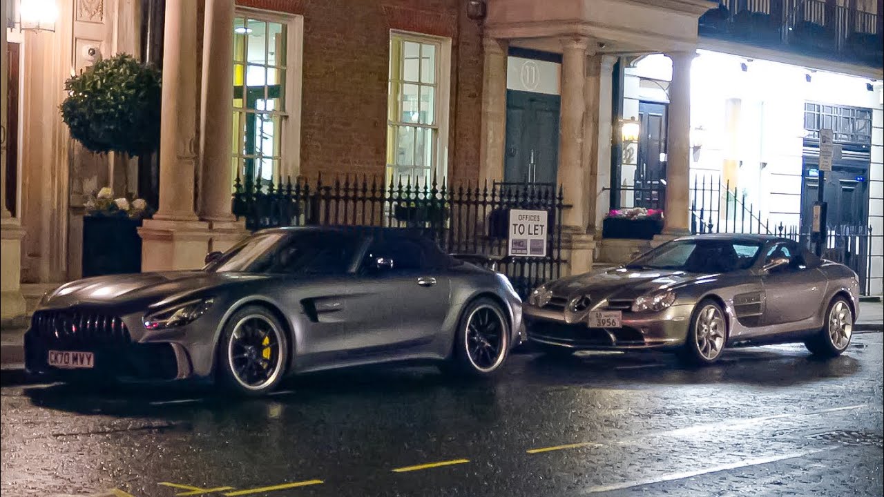 SUPERCARS in LONDON 2021 -2- ( SLR Roadster, Aventador S, 2x812GTS, 2xAMG GTR, 2x4x4 Squared...)