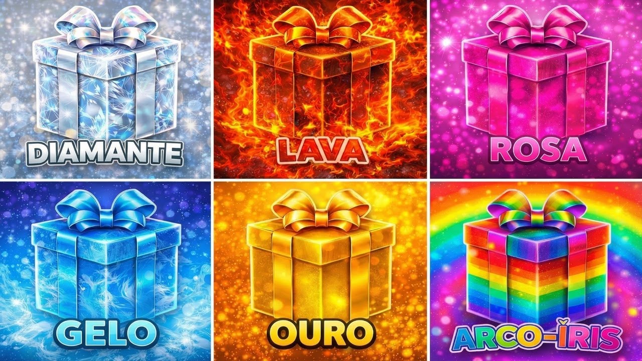 ESCOLHA SEU PRESENTE! OURO💰Rosa 🎀 Diamante 💎  Diamante Arco-íris 🌈  Lava 🌋 Gelo BrilhaQuiz EP 3