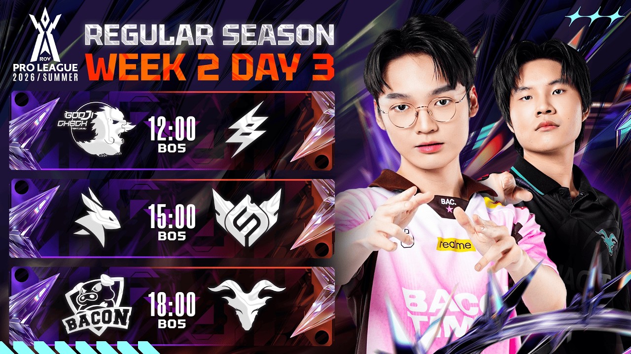 🔴𝐋𝐈𝐕𝐄 การแข่งขัน RoV Pro League 2026 Summer | รอบเก็บคะแนน Week 2 Day 3