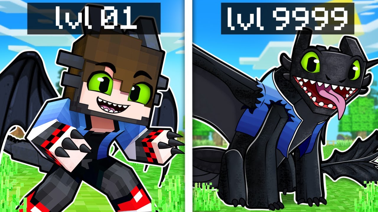 A EVOLUÇÃO do GAROTO FÚRIA da NOITE no COMO TREINAR SEU DRAGÃO Minecraft