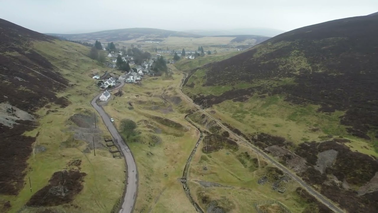 Wanlockhead Village Scotland Ariel View