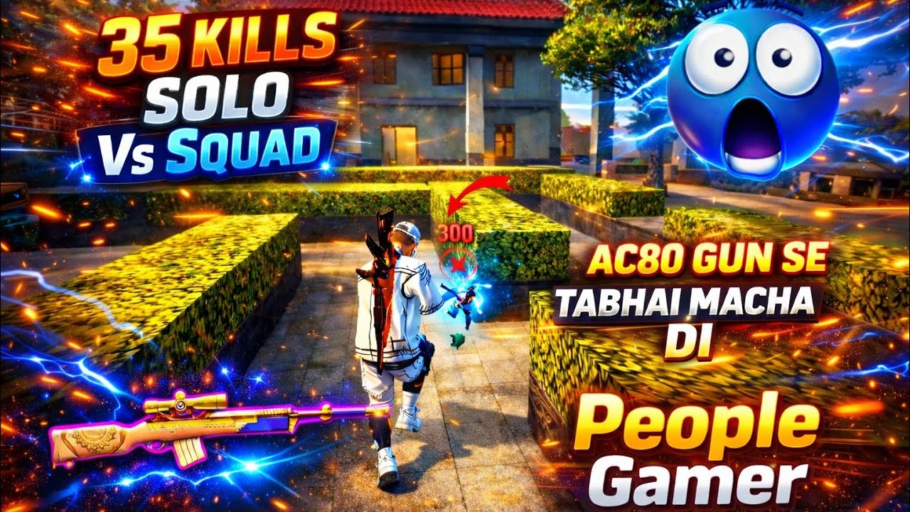 35 Kills Solo vs Squad 😱 | AC80 Se TABAHI MACHA DI 🔥 | Insane Clutch Gameplay