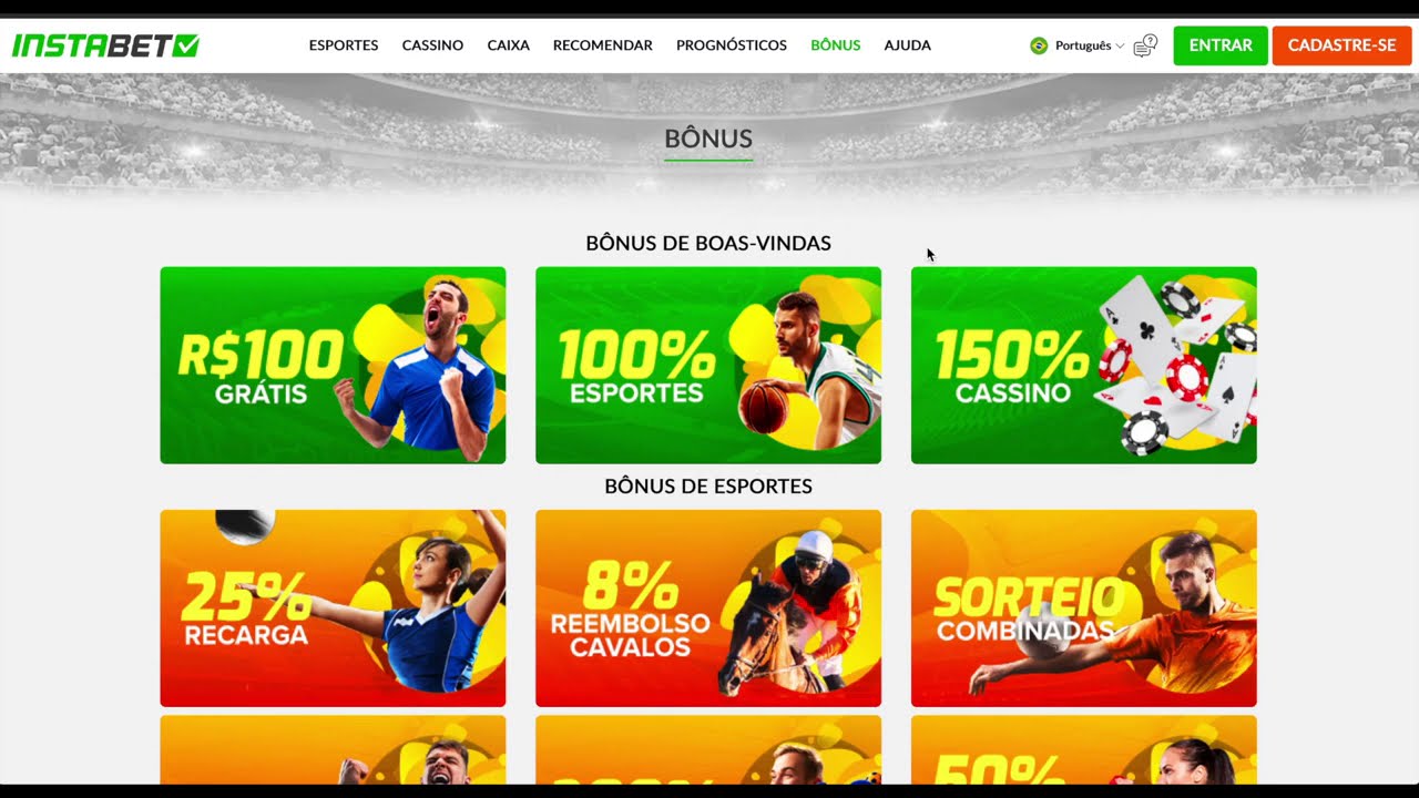 INSTABET - Cadastro e B&ocirc;nus de Boas Vindas