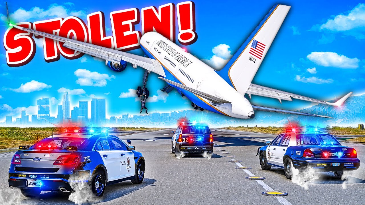 Police Chase STOLEN Air Force Two in GTA 5! (INSANE Ending)