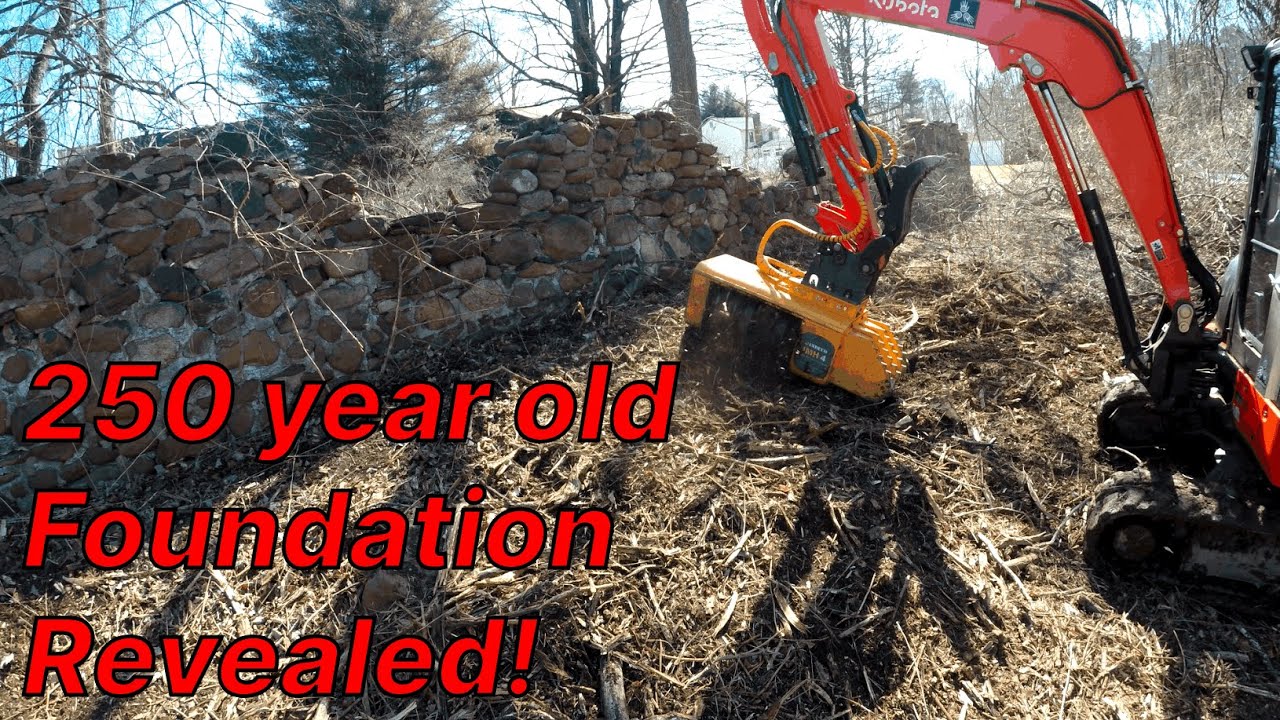 Forestry Mulching reveals 250 year old foundation!