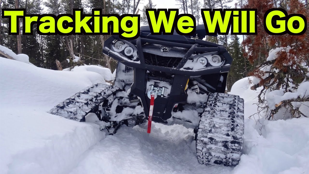 Can Am  & Yamaha ATV On Tracks - Deep Snow All Terrain Vehicle Ride On Commander Tracks - Feb 28/15