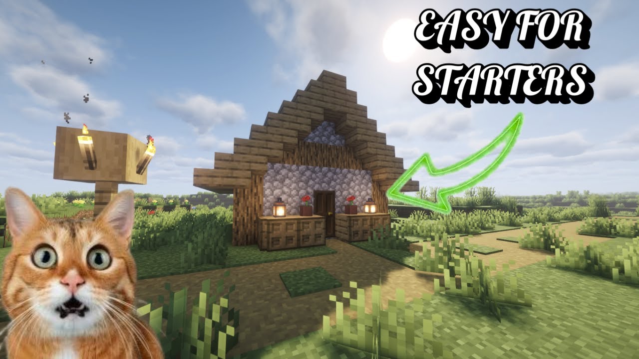 Easy Minecraft Starter House Tutorial 🏠 | Perfect for Beginners