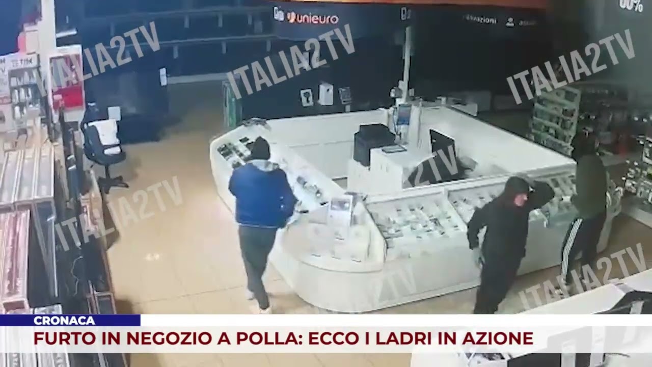 CRONACA. FURTO IN NEGOZIO A POLLA: ECCO I LADRI IN AZIONE